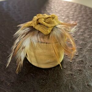 Leather and feather handmade box